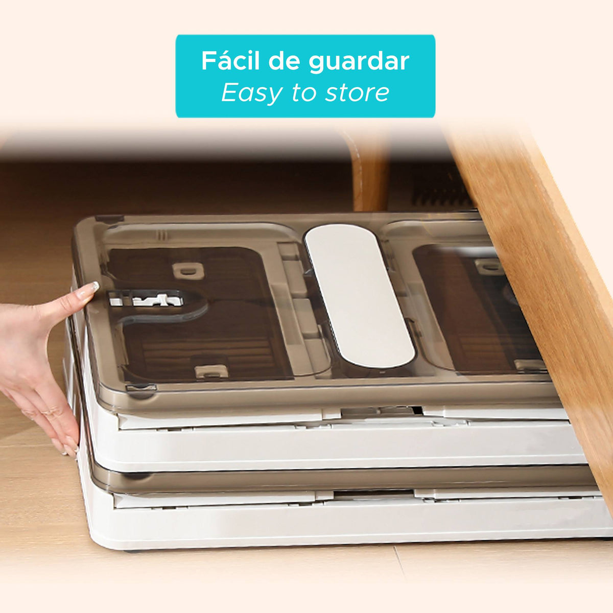 Caja almacenaje plegable Blanco 40L 47x35x24cm (6)