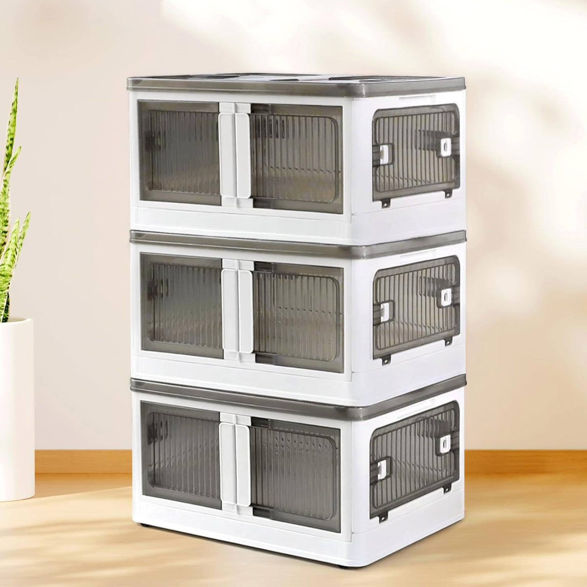 Caja almacenaje plegable Blanco 40L 47x35x24cm (8)