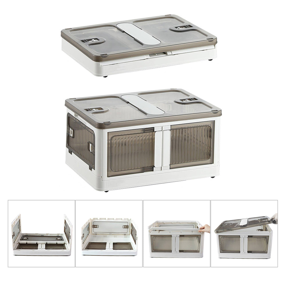 Caja almacenaje plegable Blanco 40L 47x35x24cm (11)