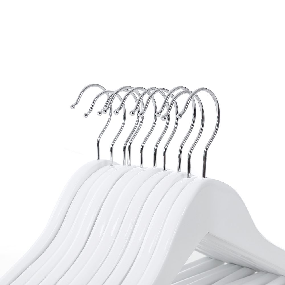 Set 10 perchas infantiles madera blanca gancho 35,5x20cm (10)