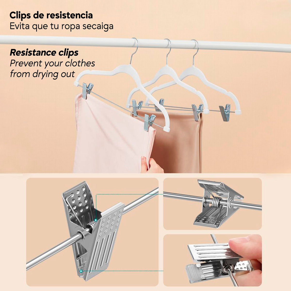 Set 10 perchas terciopelo con clips antidesliz 42,5x24cm (7)