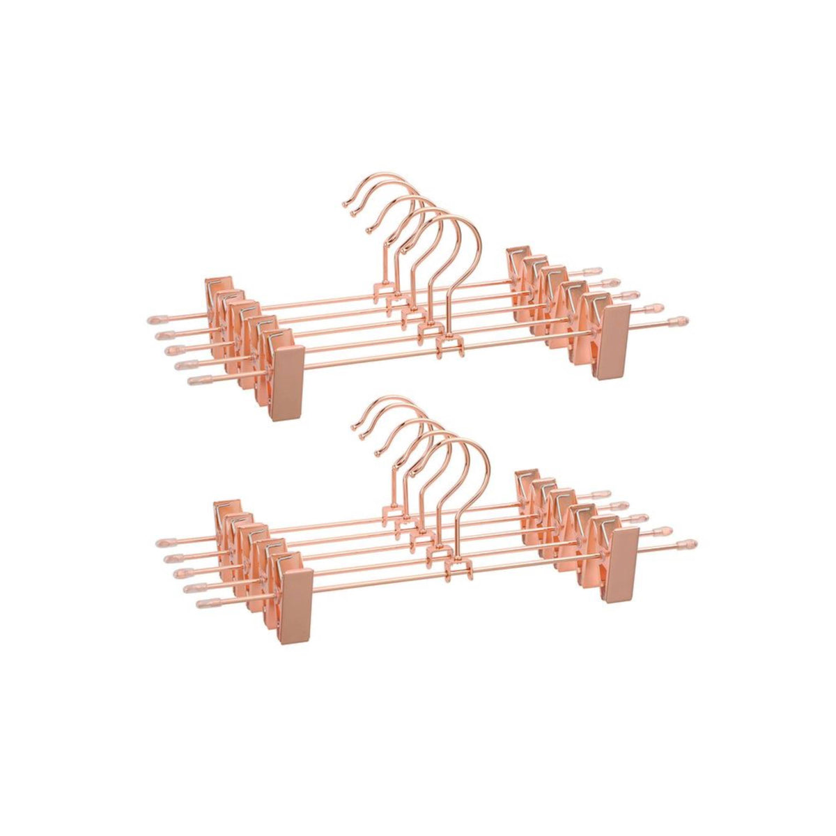 Set 10 perchas metal clips rosas giratorias 31x10,5cm (10)
