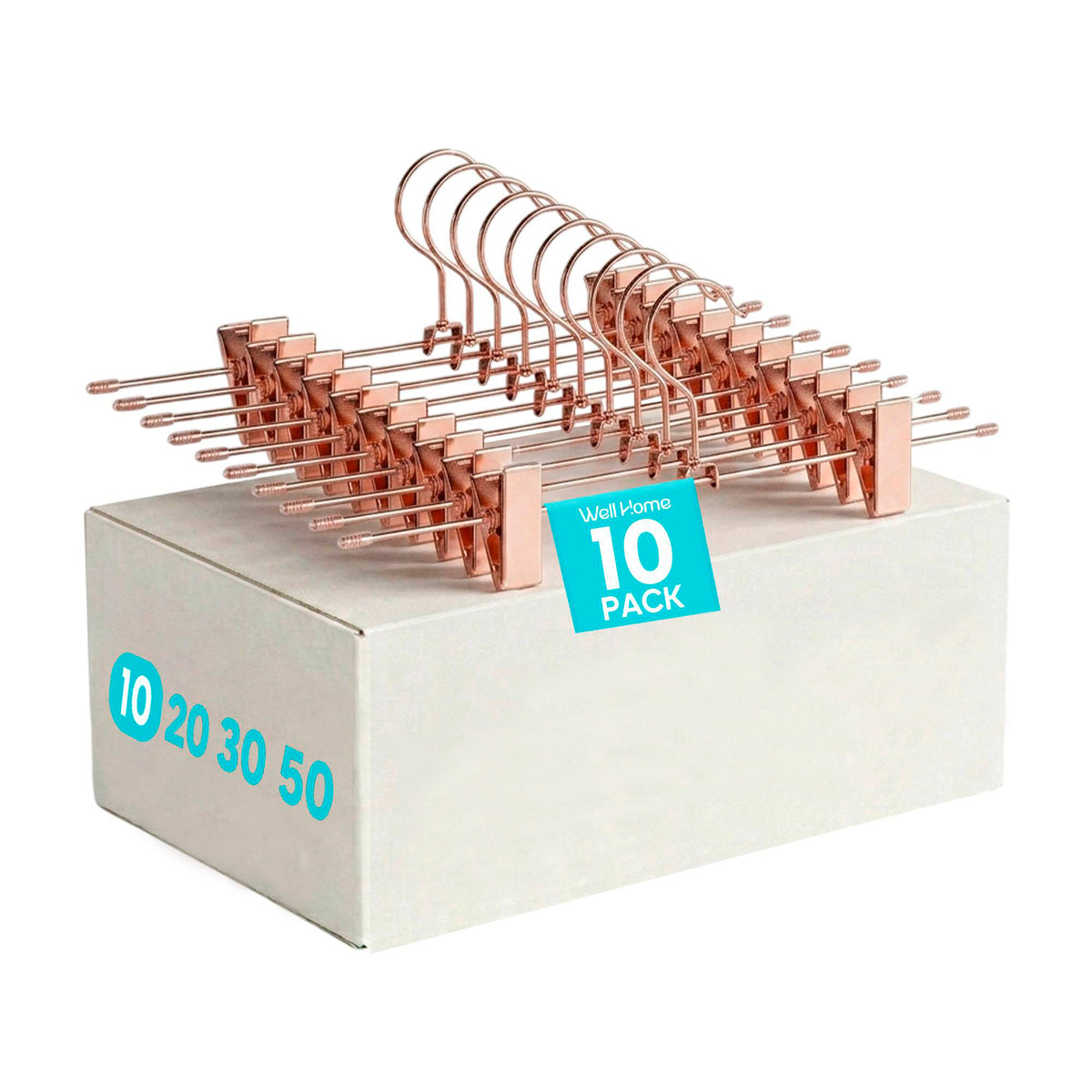 Set 10 perchas metal clips rosas giratorias 31x10,5cm (11)