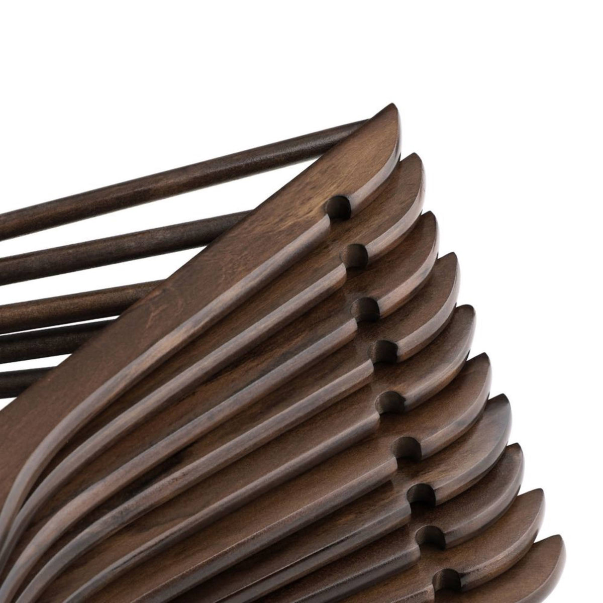 Set 10 perchas madera robusta gancho giratorio 44,5x23cm (9)