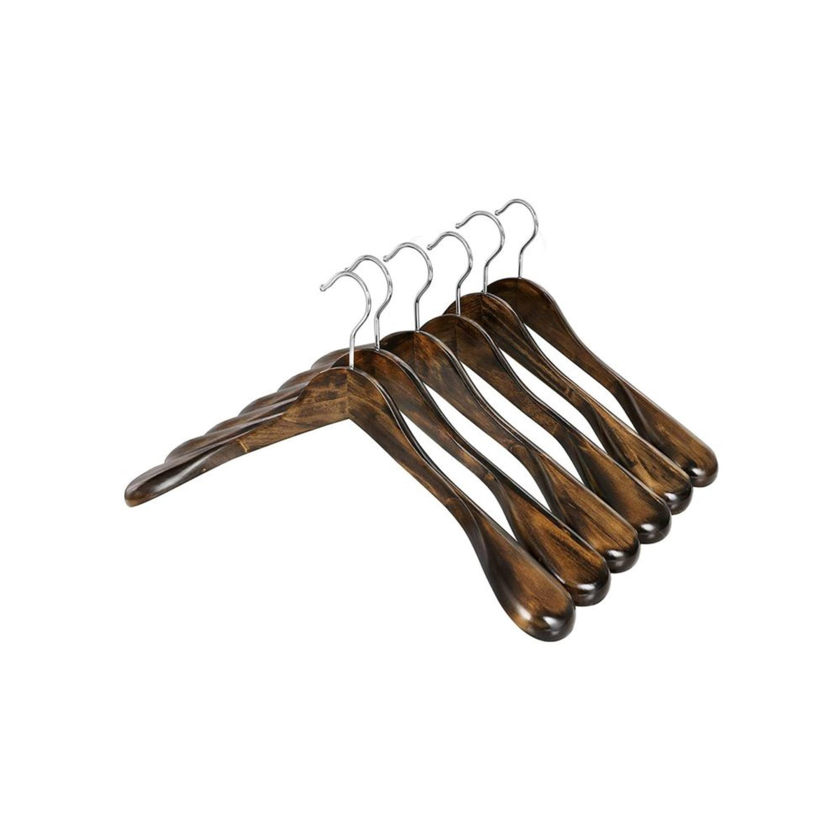 Set 6 perchas madera para trajes gancho giratorio 44,5cm (10)