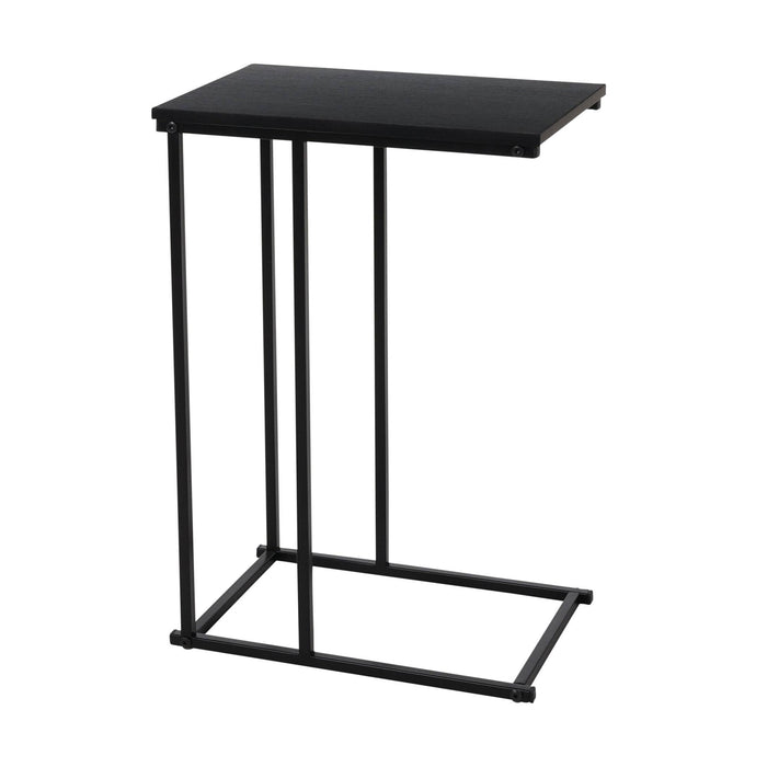 Mesa auxiliar metal y MDF negro H.58 cm