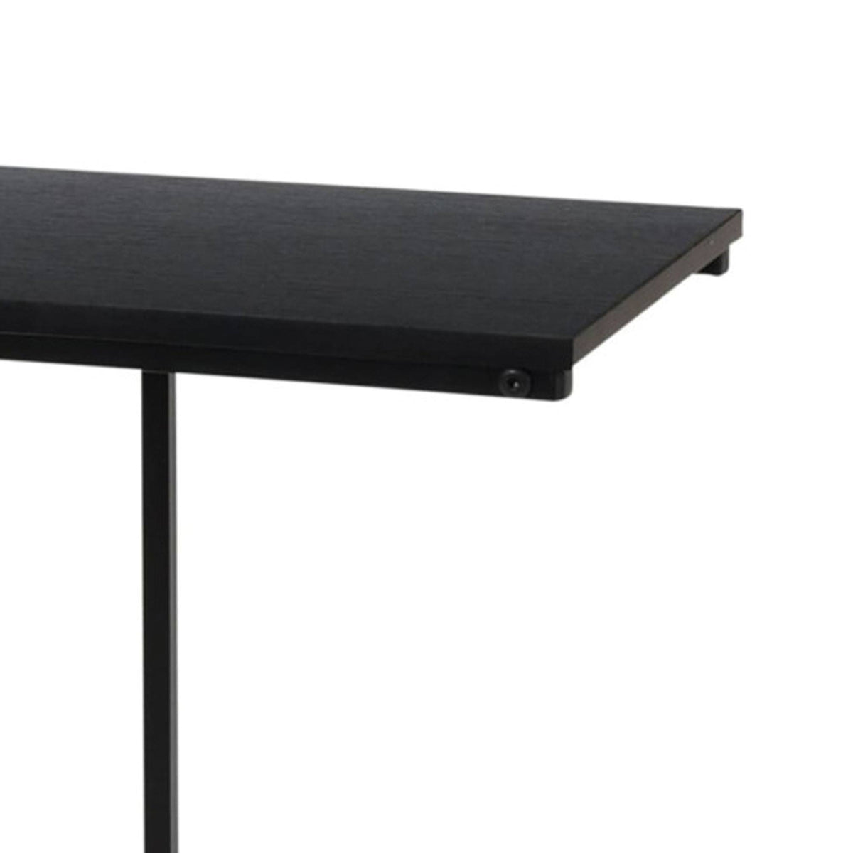 Mesa auxiliar metal y MDF negro H.58 cm (3)
