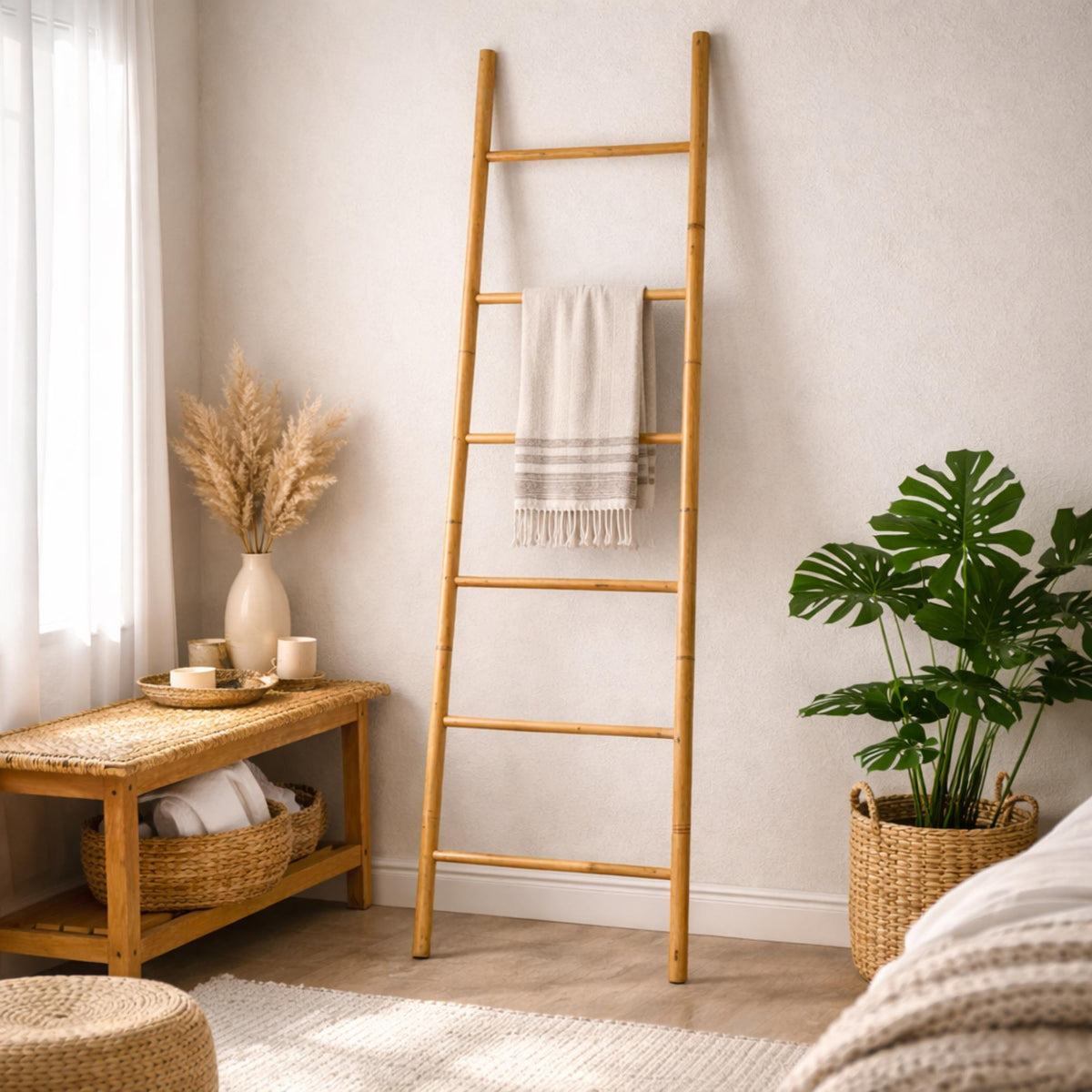 Toallero escalera bambú 6 niveles 50x190cm (3)