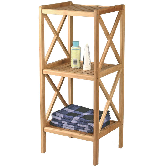 Estantería de bambú colonial 3 niveles de organización 36x33x78cm