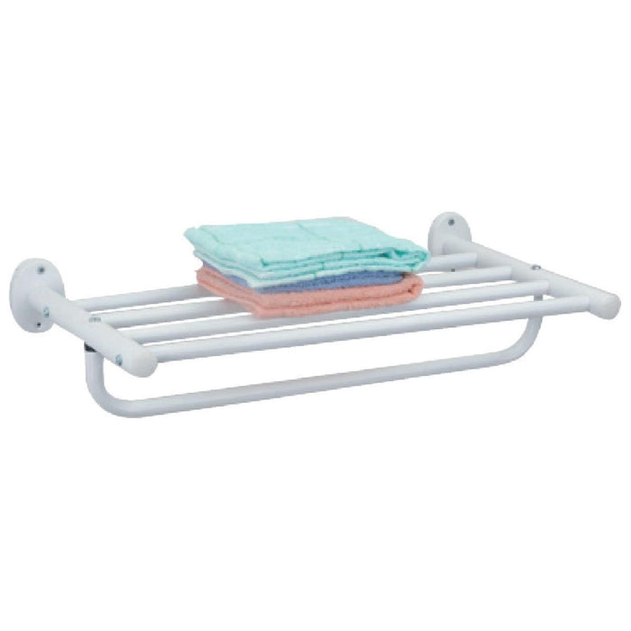 Estante con toallero 2 en 1 de metal funcional 50,5x30,3x12,7cm