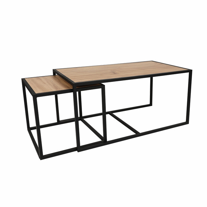 Set mesas auxiliares melamina color roble negro