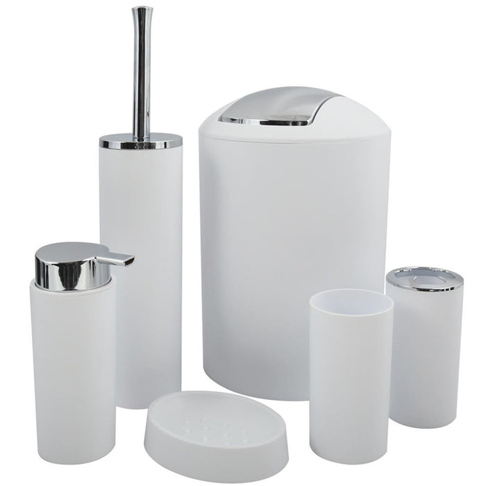 Conjunto accesorios de baño 6 uds color blanco
