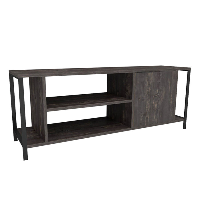 Mesa de TV melamina negro y marrón 120x30x54cm