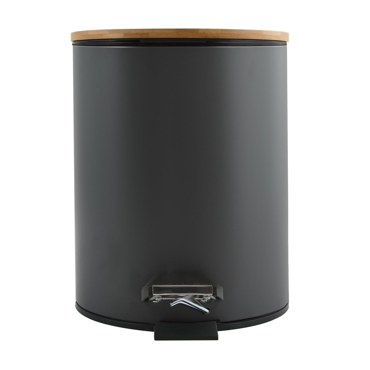 Cubo de basura con pedal 5L color negro mate Ø20,5x25,5cm