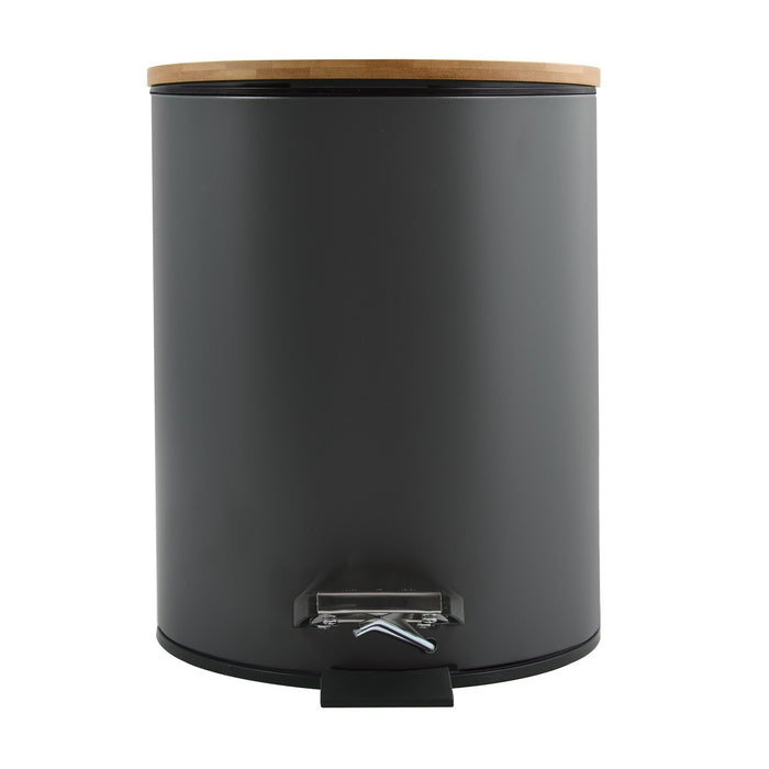 Cubo de basura con pedal 5L color negro mate Ø20,5x25,5cm