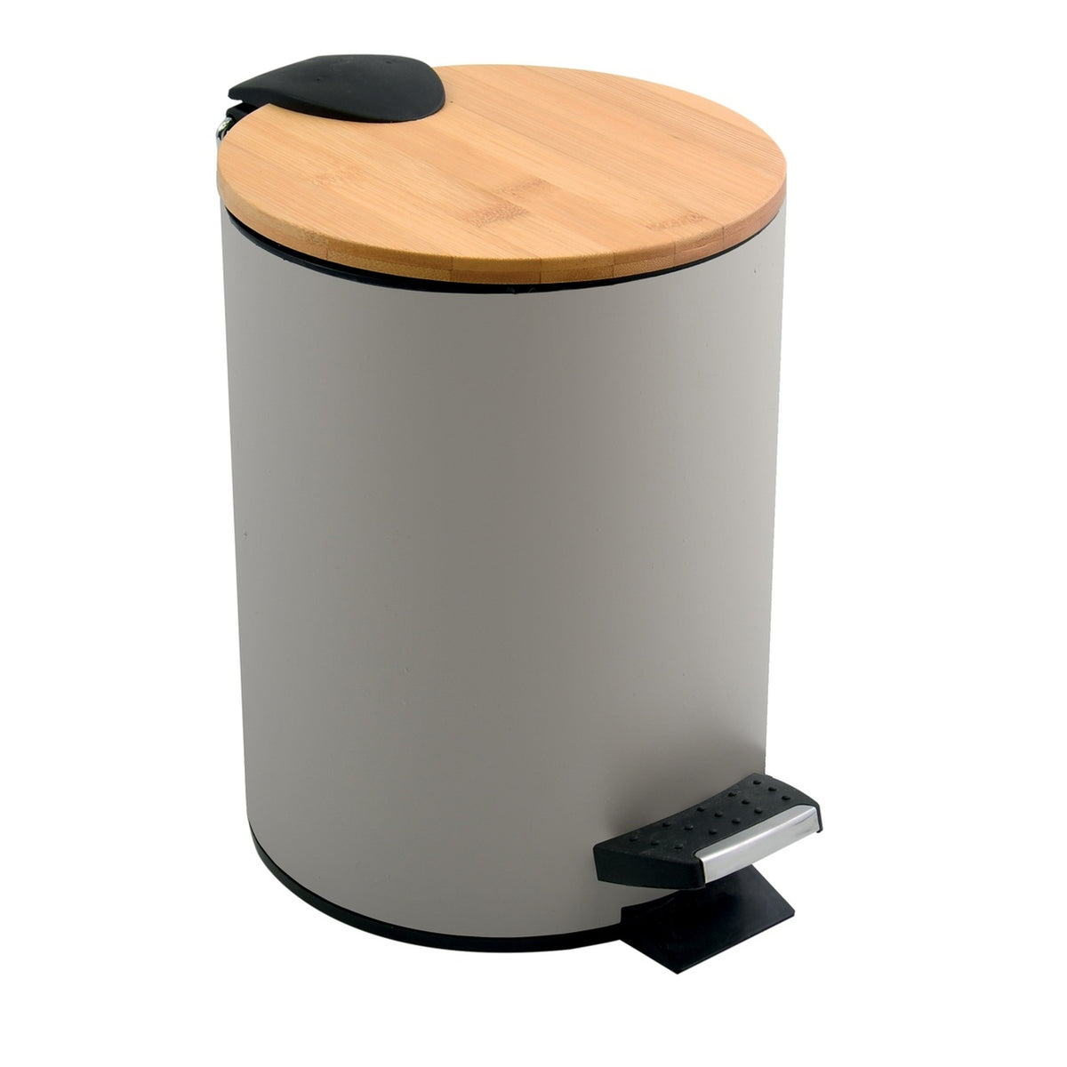 Cubo de basura con pedal 5L color topo mate Ø20,5x25,5cm
