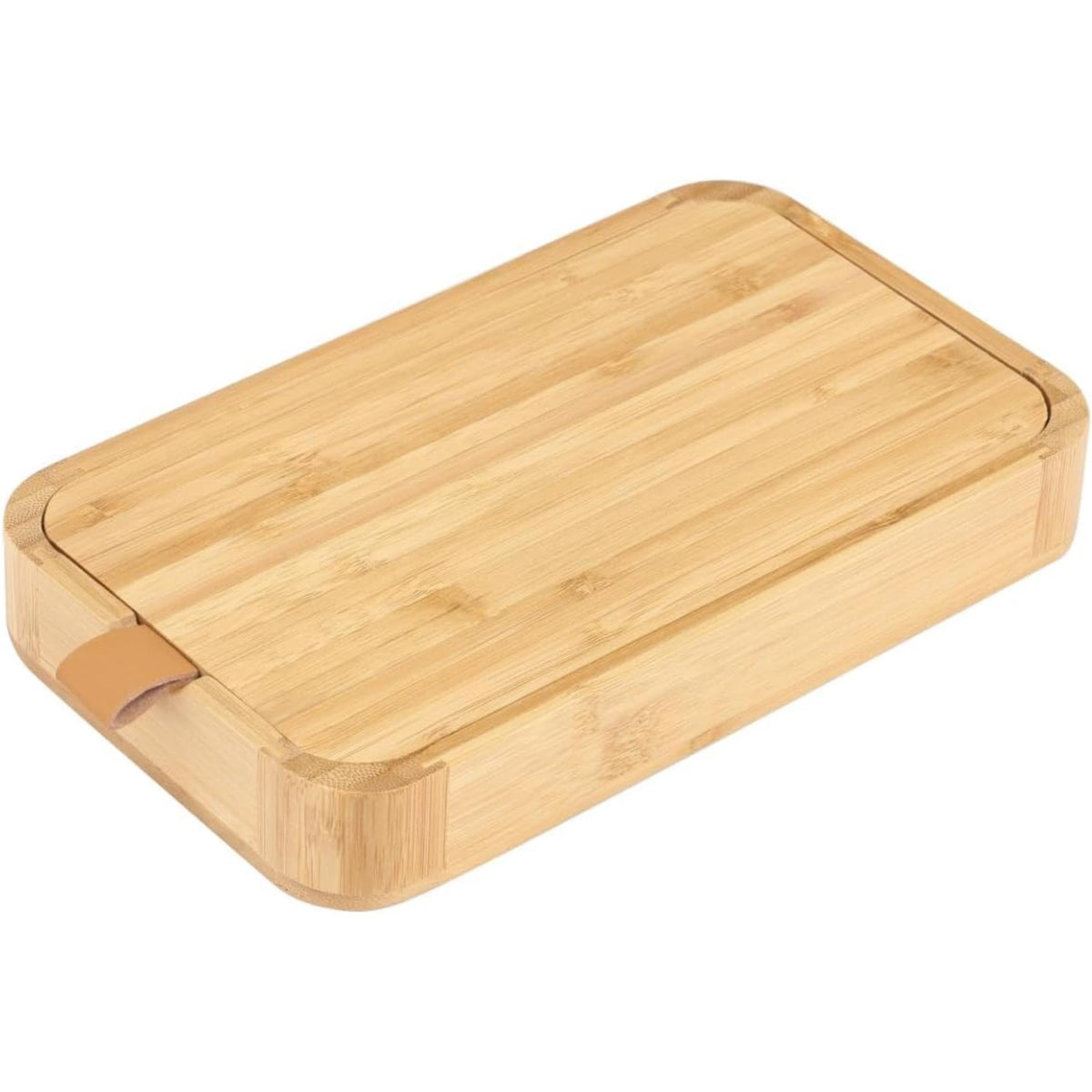 Espejo y joyero rectangular de bambú color marrón (11)