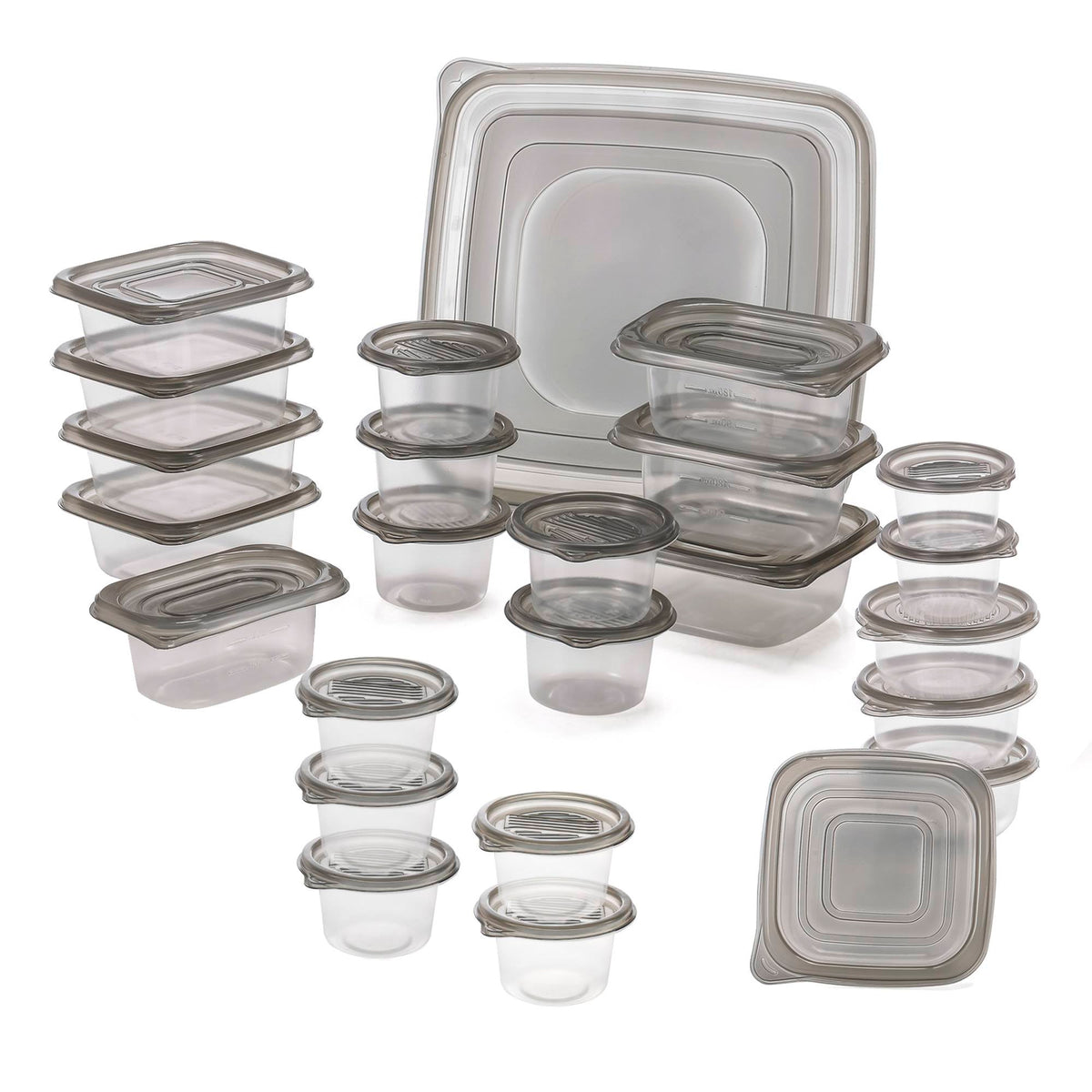 Set 25 recipientes alimentos PP reutilizables con tapa