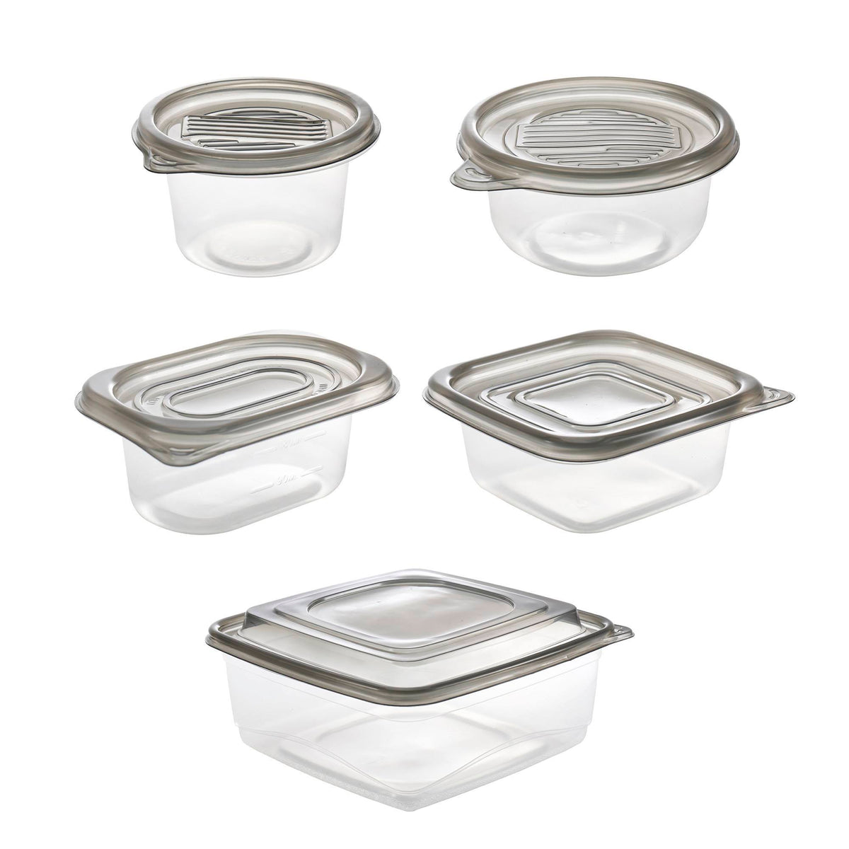 Set 25 recipientes alimentos PP reutilizables con tapa (10)