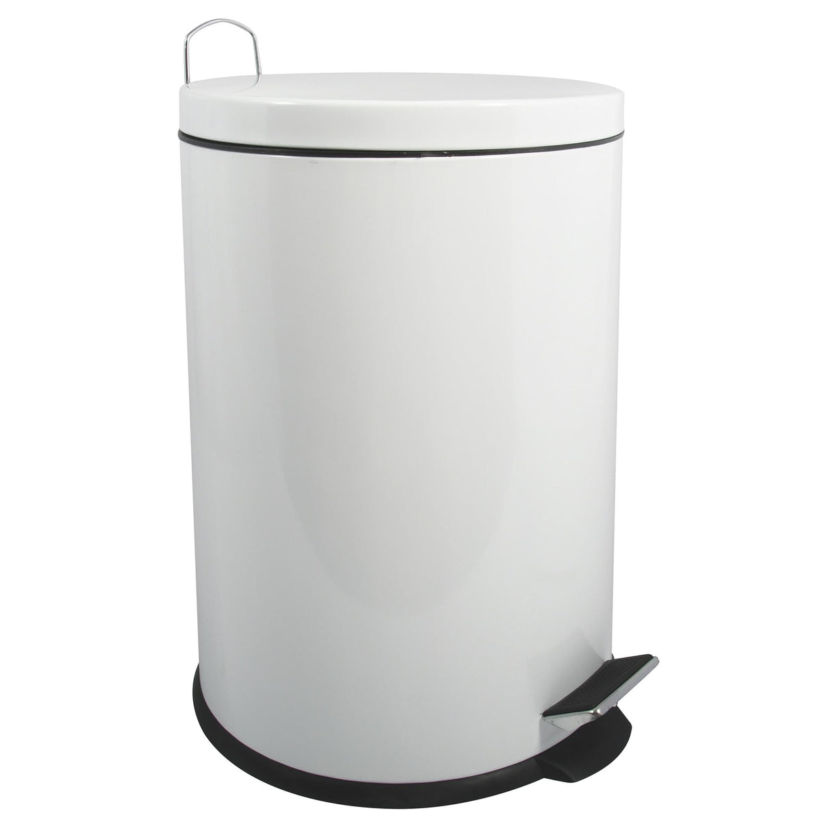 Papelera de baño en acero 12L color blanco