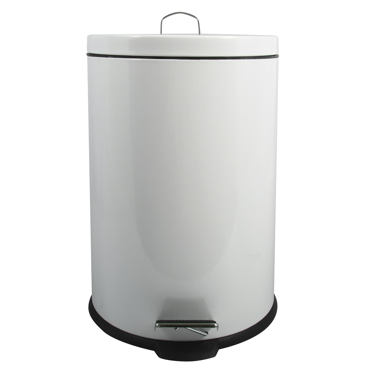 Papelera de baño en acero 12L color blanco (4)