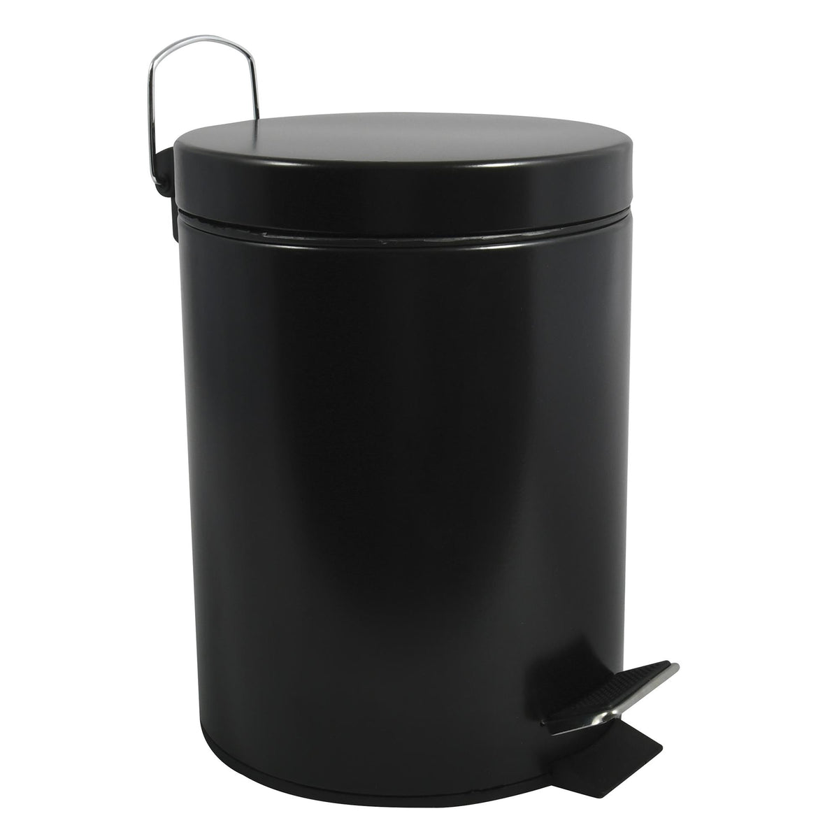 Papelera de baño en acero 5L color negro