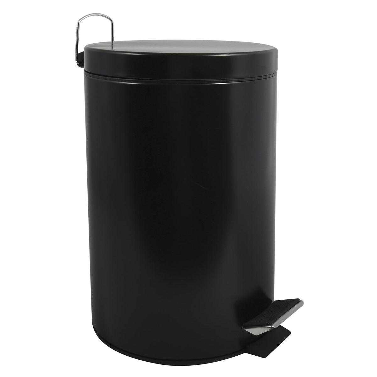 Papelera de baño en acero 12L color negro