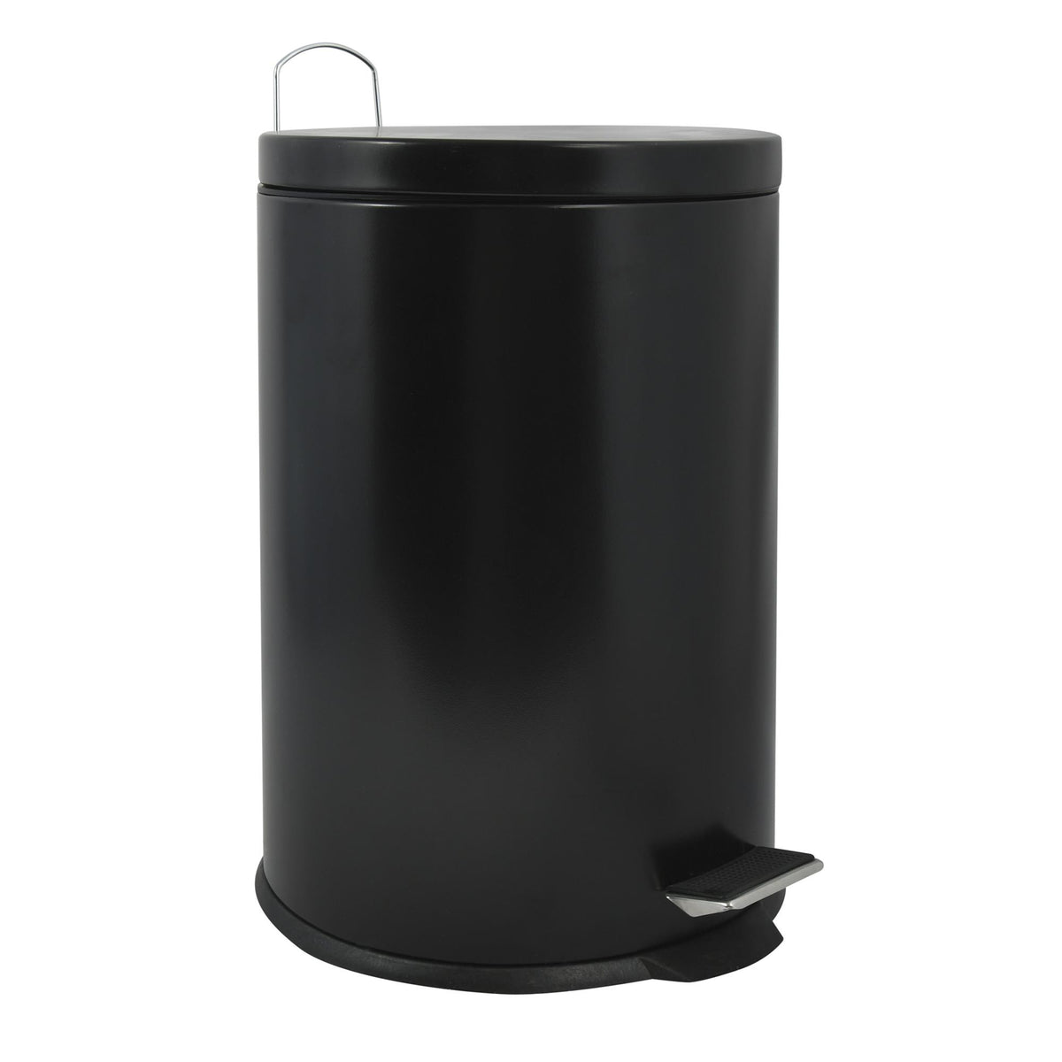 Papelera de baño en acero 20L color negro