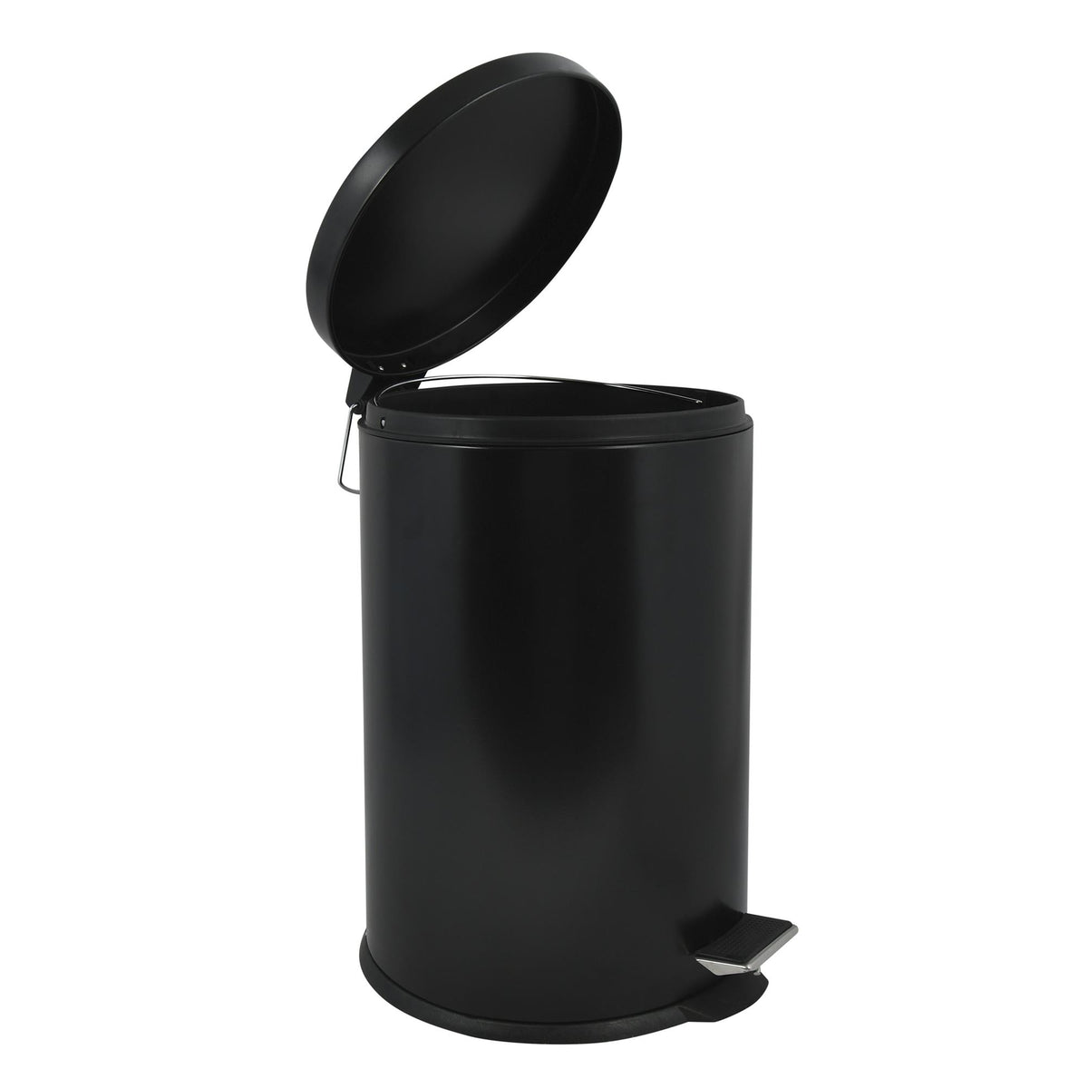 Papelera de baño en acero 20L color negro (4)