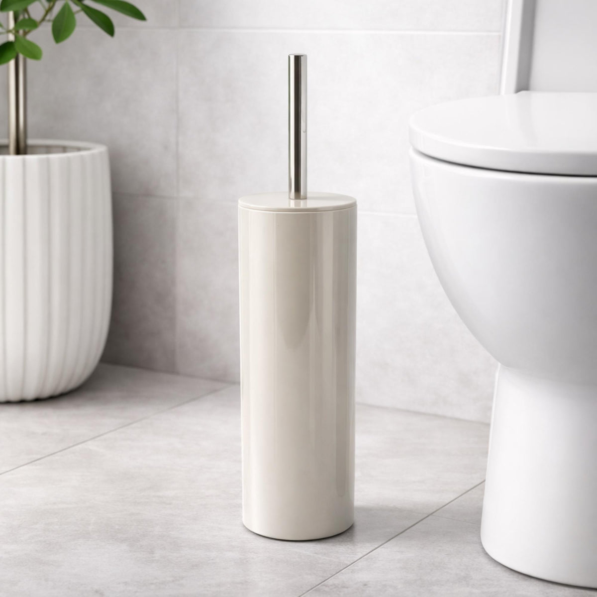 Escobilla WC con depósito mango acero inox Ø9x37,4cm topo (3)