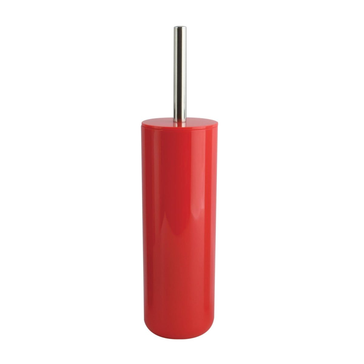 Escobilla WC con depósito inox Rojo 37x9cm