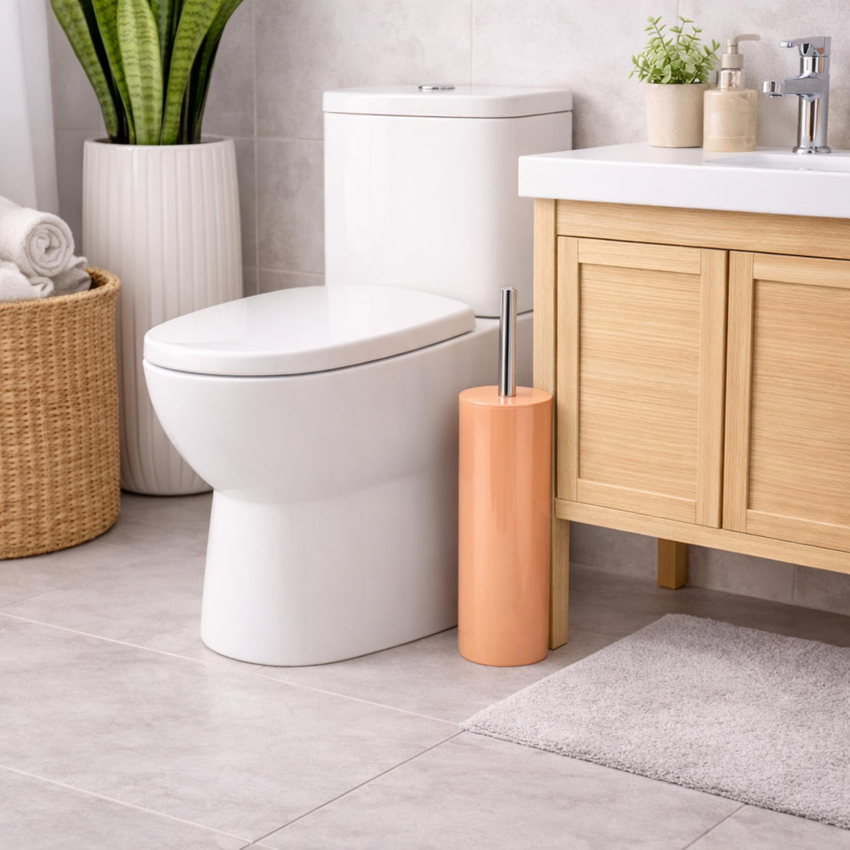 Escobilla WC con depósito inox Melocotón 37x9cm (4)