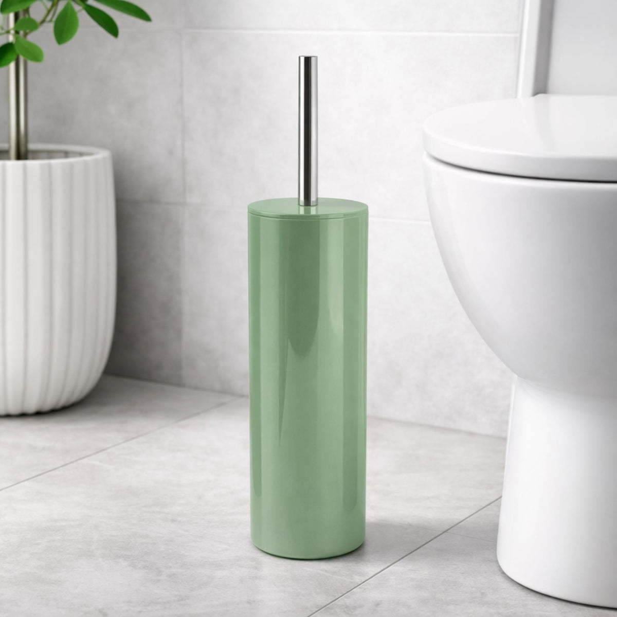 Escobilla WC con depósito inox Albahaca 37x9cm (3)