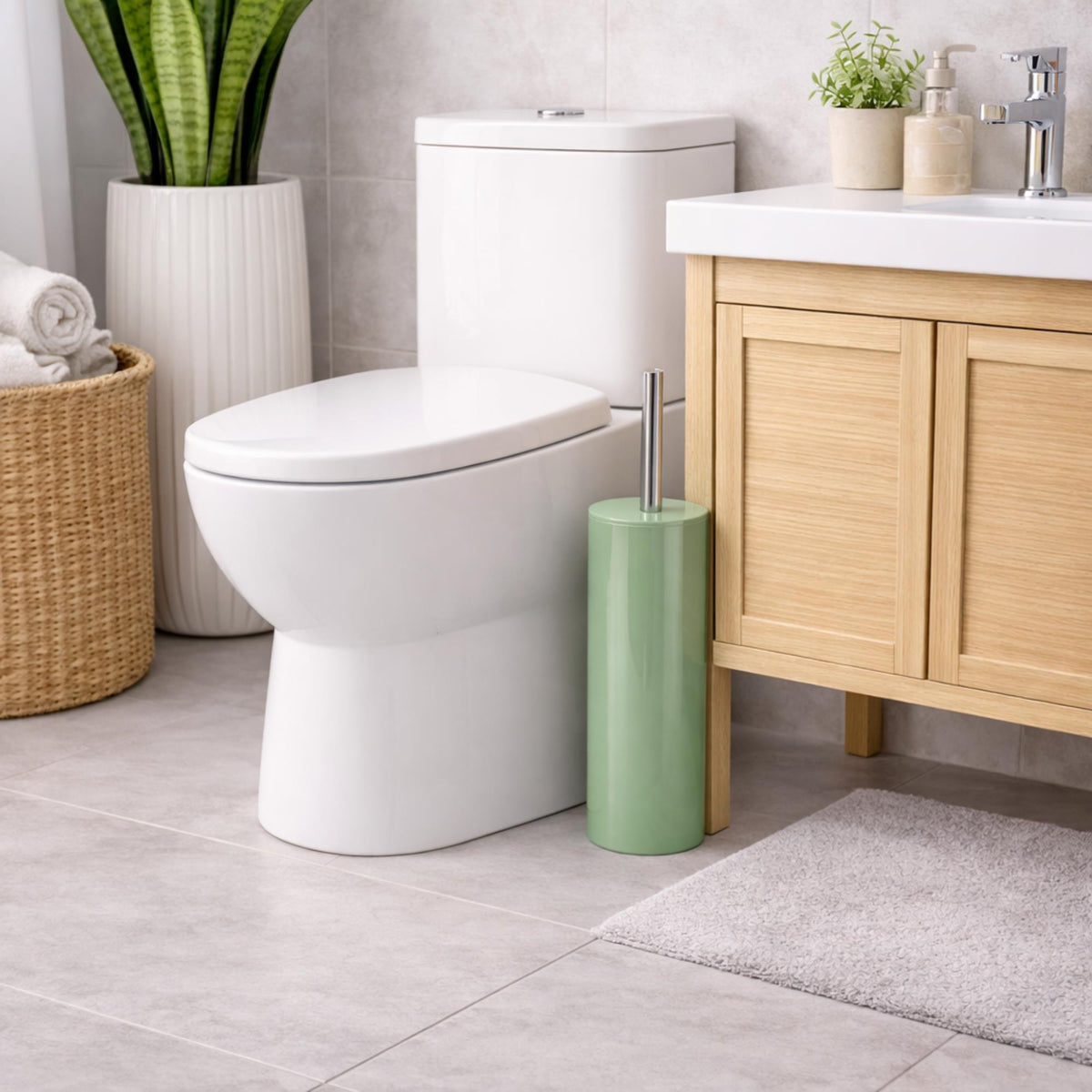 Escobilla WC con depósito inox Albahaca 37x9cm (4)