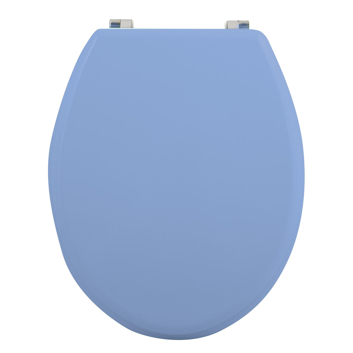 Asiento WC bisagras acero inoxidable azul