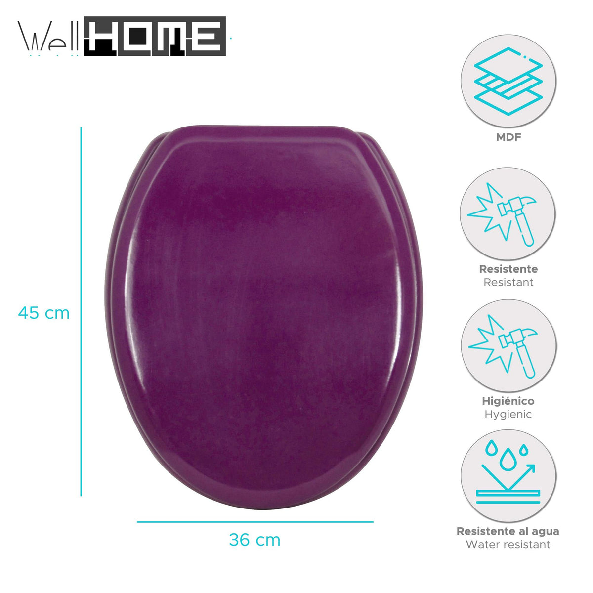 Asiento WC bisagras acero inoxidable morado (2)