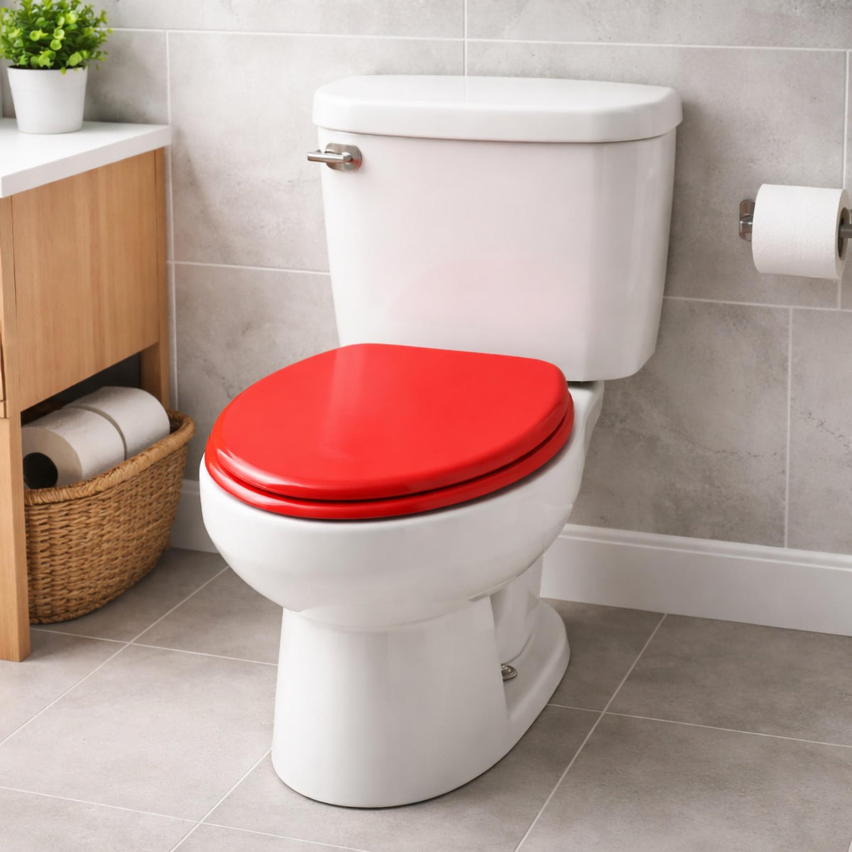 Asiento WC bisagras acero inoxidable rojo (3)