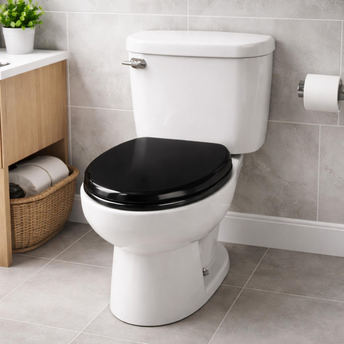 Asiento WC bisagras acero inoxidable negro (3)
