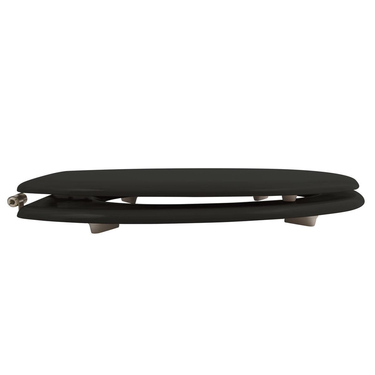 Asiento WC bisagras acero inoxidable negro (6)