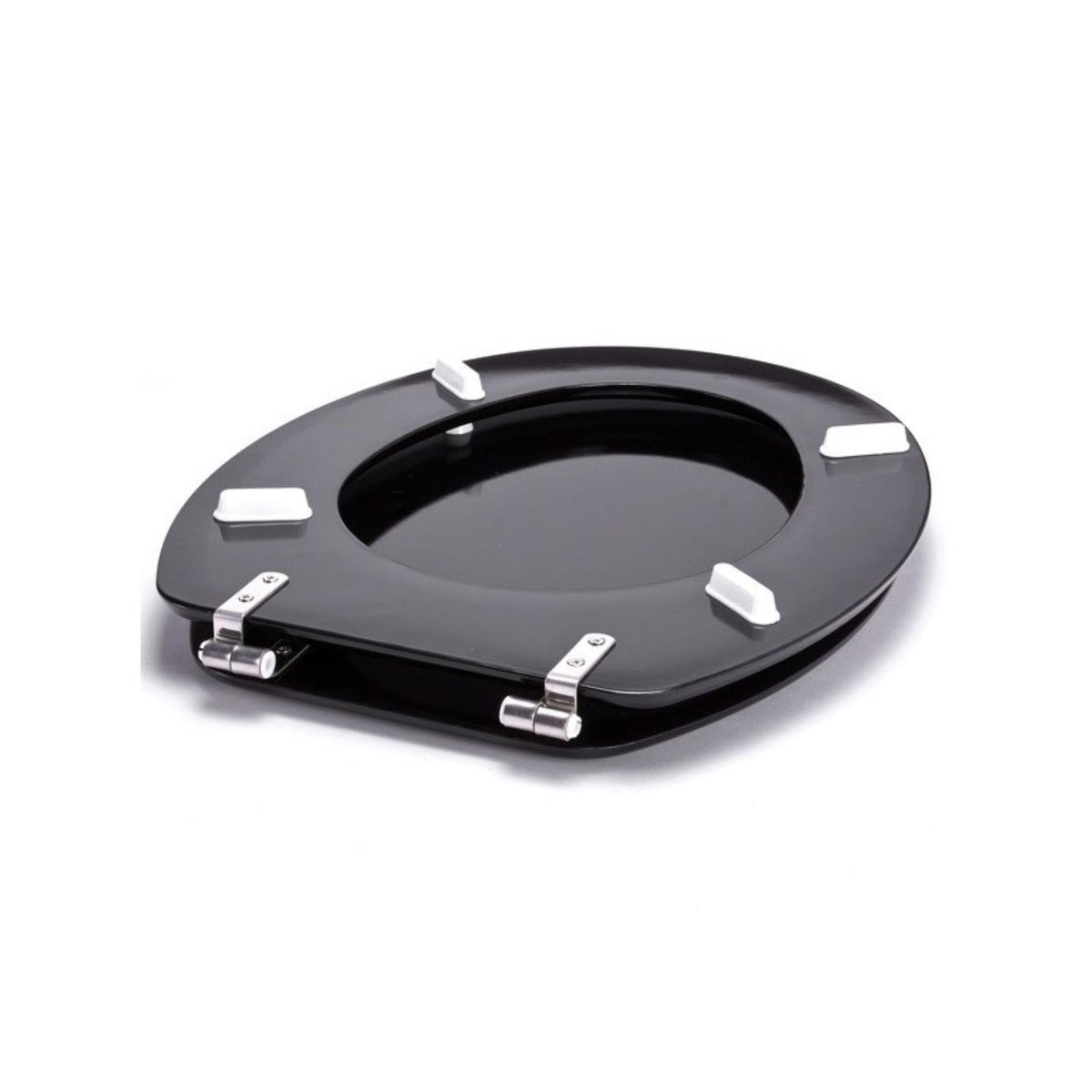 Asiento WC bisagras acero inoxidable negro (8)
