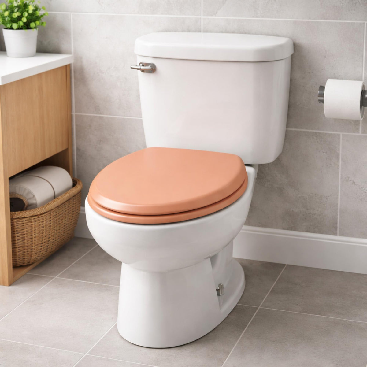 Asiento WC bisagras acero inoxidable melocotón (3)