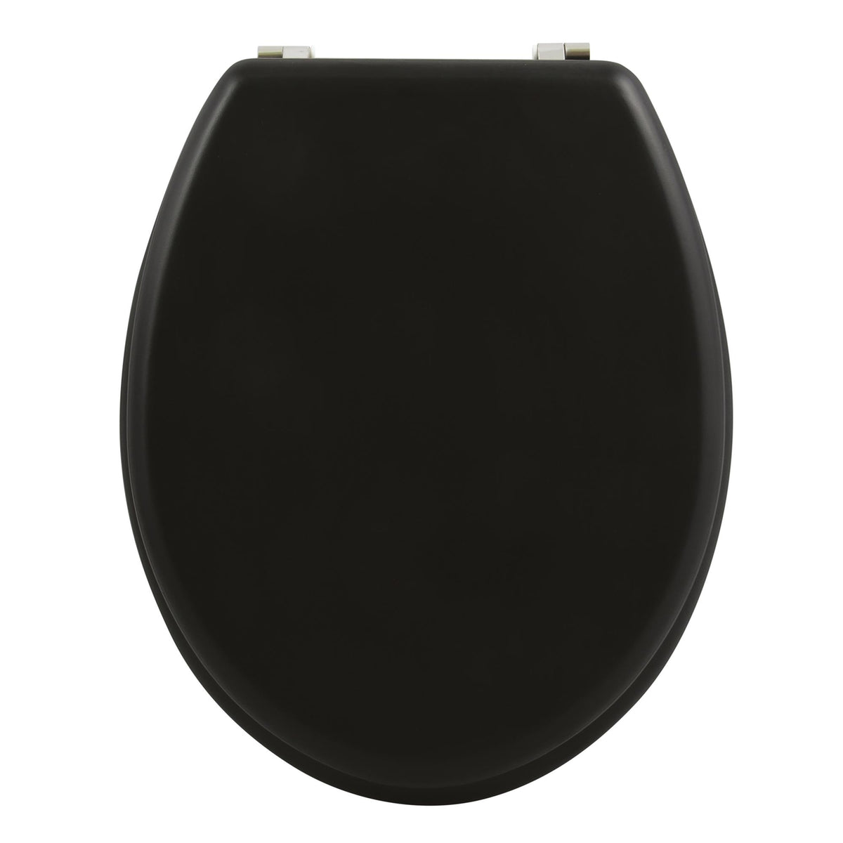 Asiento WC bisagras acero inoxidable negro