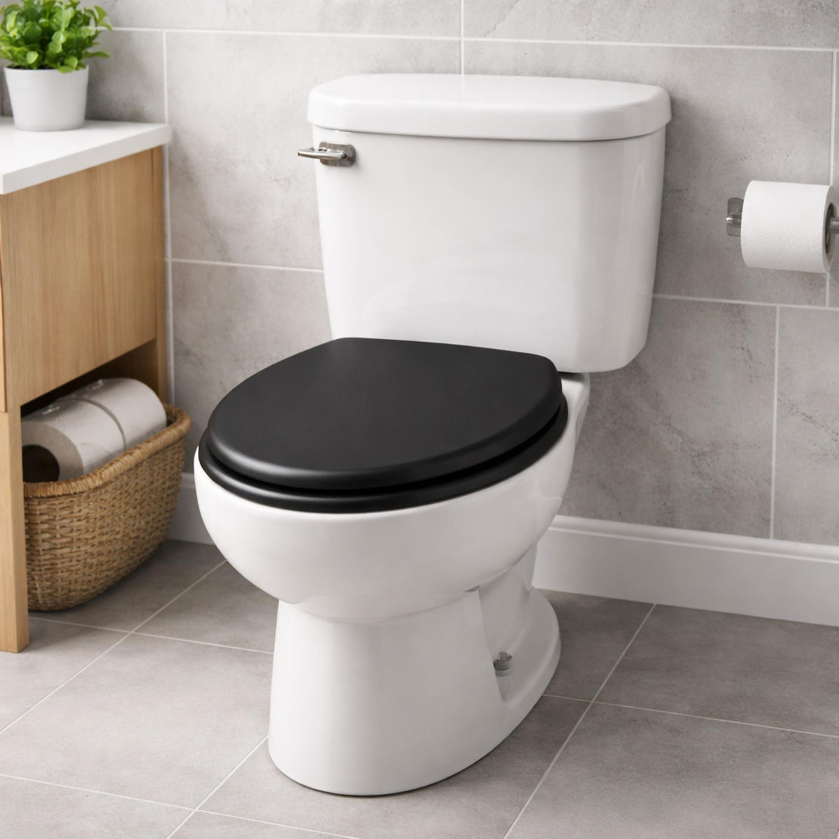 Asiento WC bisagras acero inoxidable negro (3)