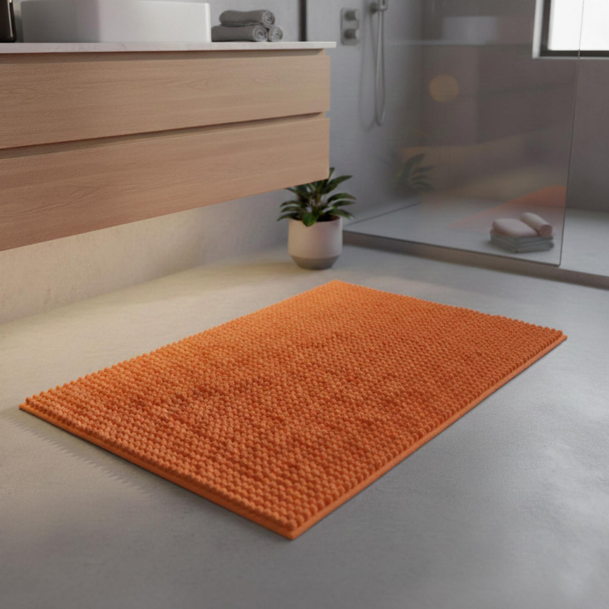 Alfombra de baño microfibra 40x60 cm naranja (3)