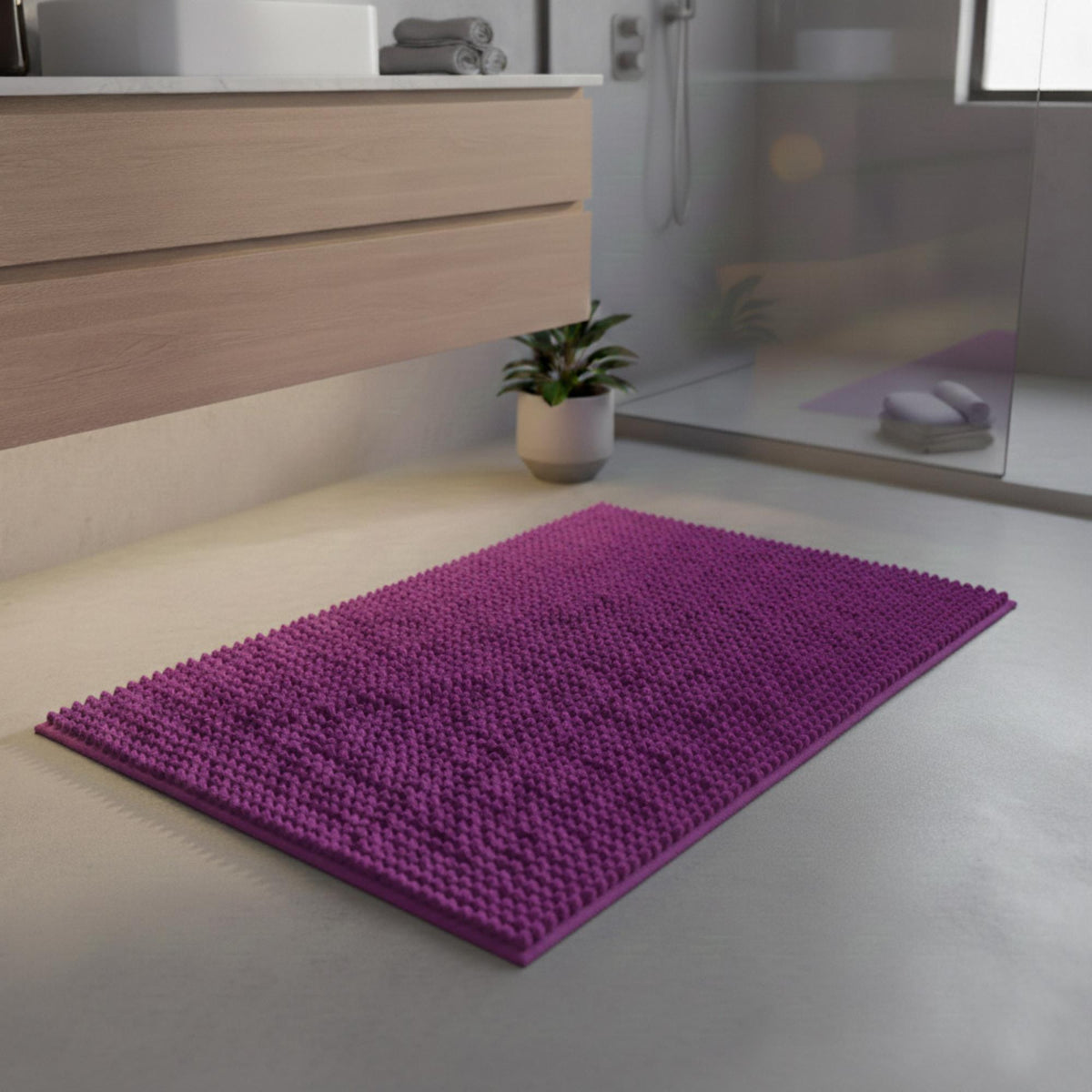 Alfombra de baño microfibra 40x60 cm morado (3)
