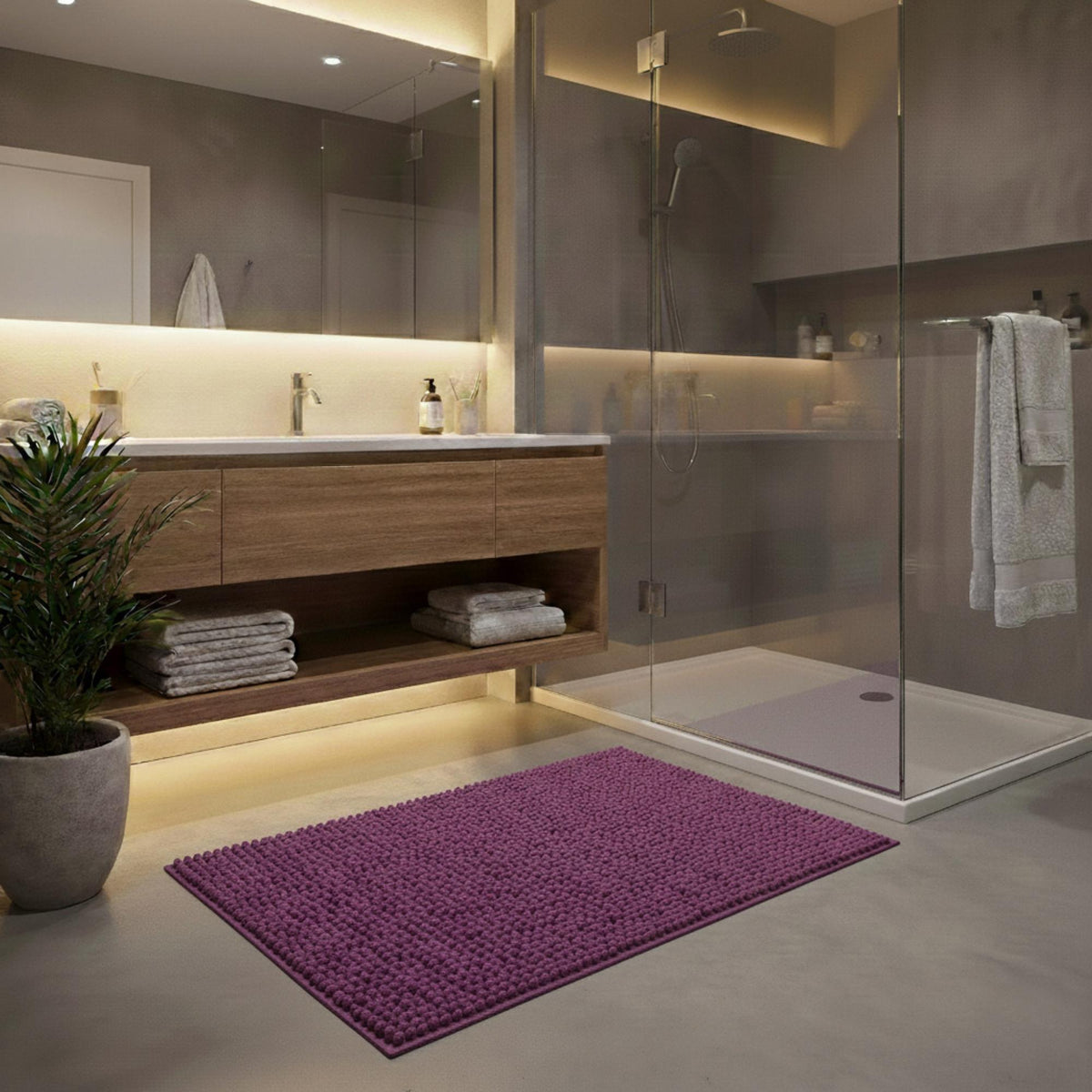 Alfombra de baño microfibra 40x60 cm morado (4)
