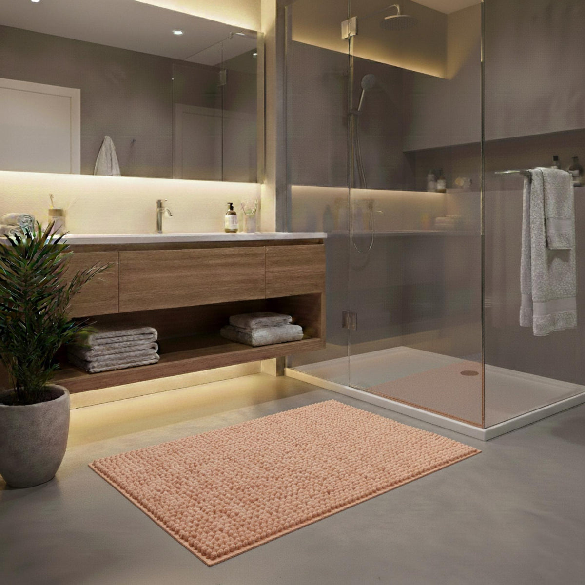 Alfombra de baño microfibra 40x60 cm melocotón (4)