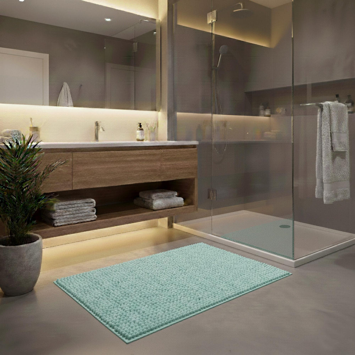 Alfombra de baño microfibra 40x60 cm aguamarina (4)