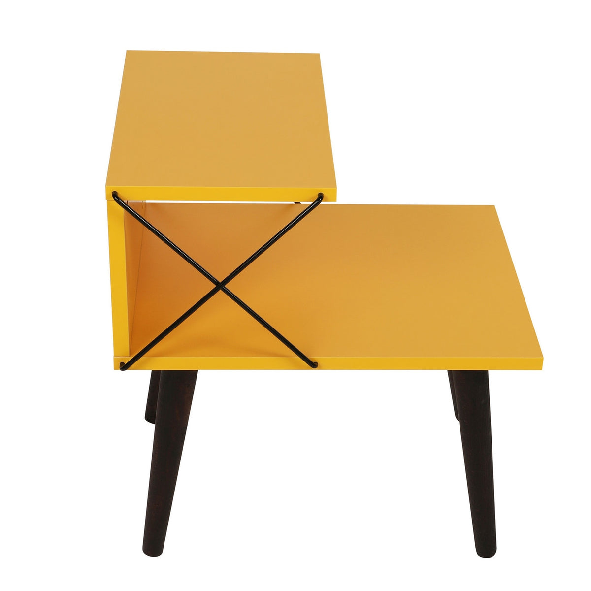 Mesita de noche melamina con estante amarillo 50x55x40cm (3)