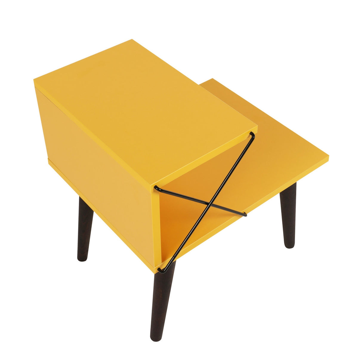 Mesita de noche melamina con estante amarillo 50x55x40cm (5)
